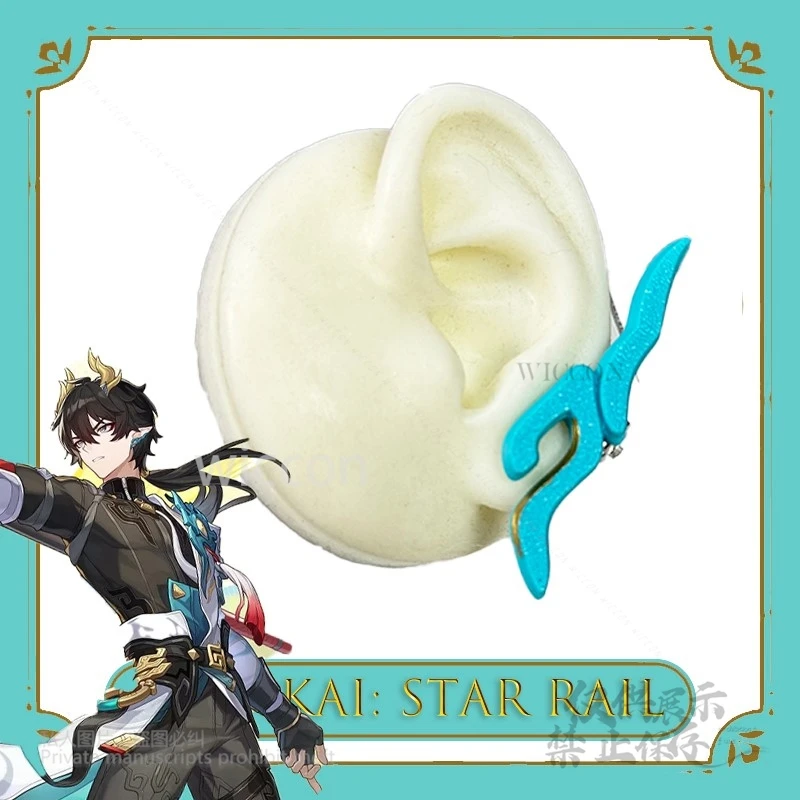 【MoeMimic】 Honkai Star Rail Dan Heng Imbibitor Lunae Dragon Horns Headpiece Cosplay Wig Anime Game Wearable Prop Halloween Cos