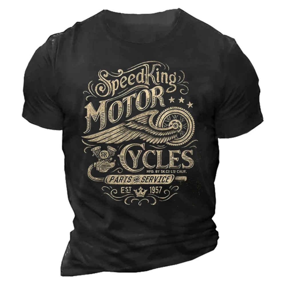 Men's Motorcycle T-shirt, Motorcycle Rider 3D Vintage Printed Short-sleeved Shirt, Racing Suit, 2023 Summer Casual Wear