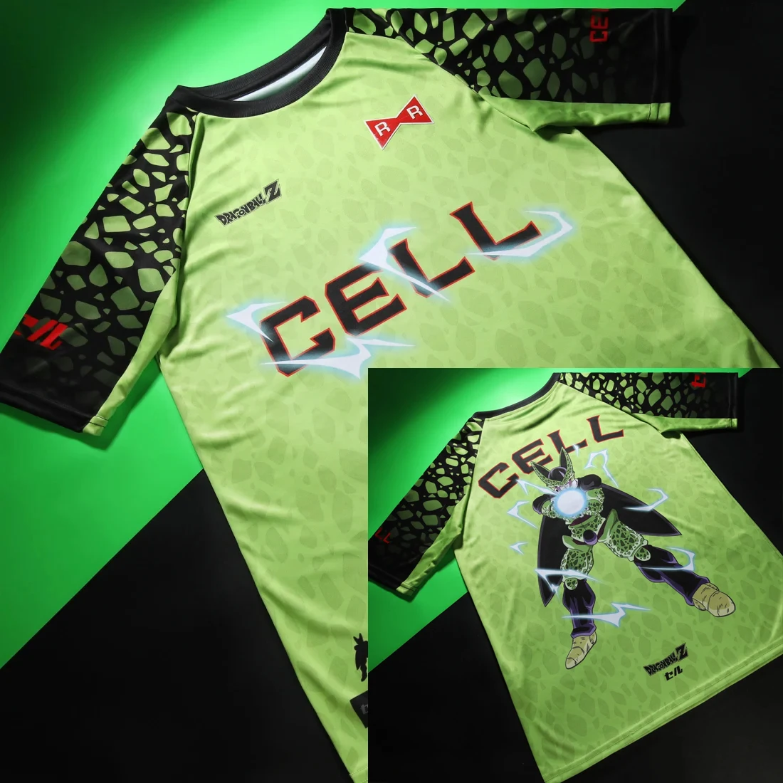 2026 Dragon Ball Z Themen-T-Shirt Anime Maillot Sammler-Trikot Cell Vert Noir Trikot Sommer Übergroße Mode Cosplay-Kleidung