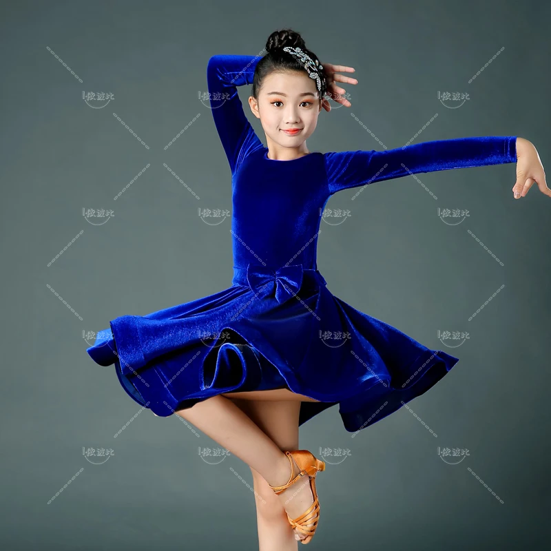 Costume de brevLatine pour Fille, Robe d'Entraînement, Samba, Performance, Jupe, Printemps et Automne