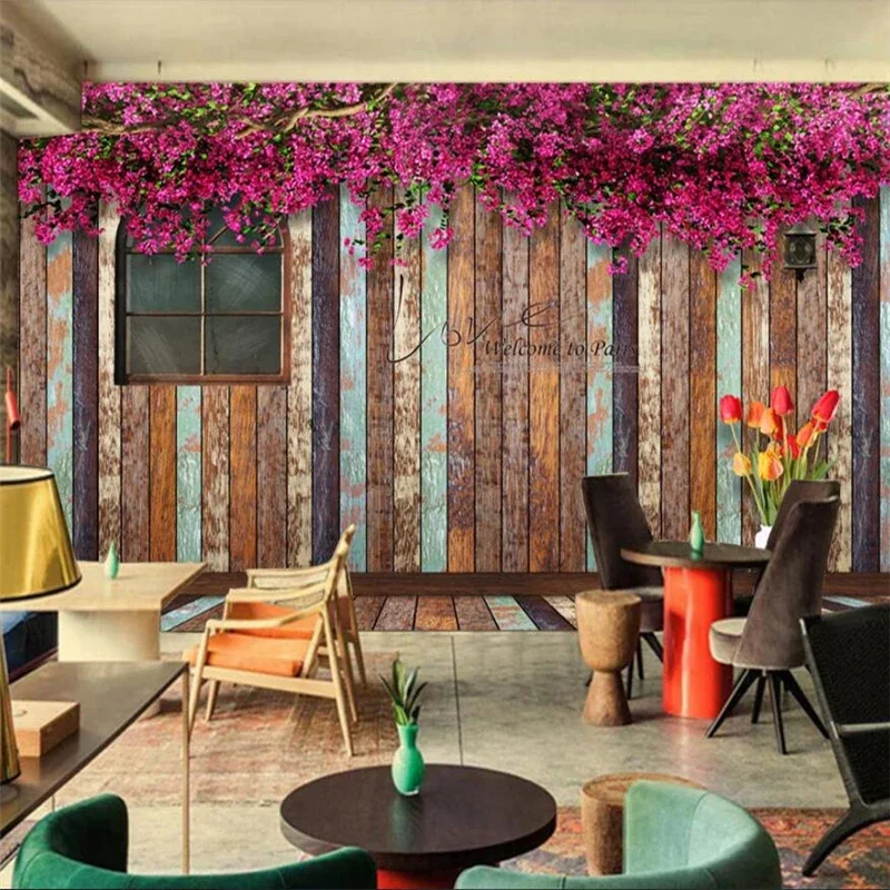 Custom wallpaper 3D photo mural wood block papel de parede birch tree forest shocking Living Room Bedroom Hotel restaurant mural