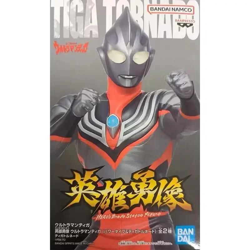 W magazynie Bandai BANPRESTO Heros odważna statua rysunek Ultraman Tiga 17cm oryginalna kreskówka Anime Model akcji zabawki ozdoby