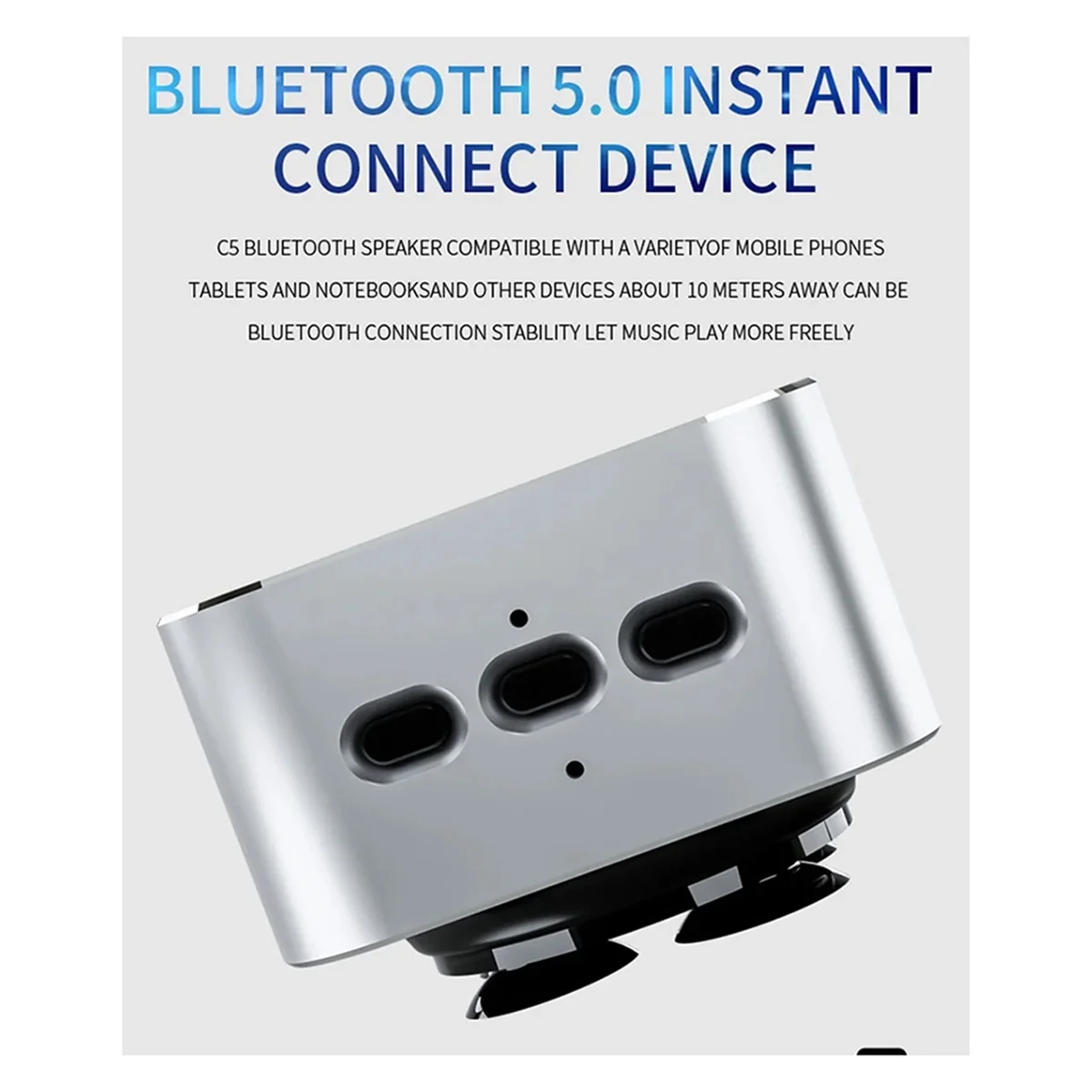A72P Bone Conduction Bluetooth Speaker with FM Radio Resonant Audio Speakers Wireless Stereo Sound Speaker Silver