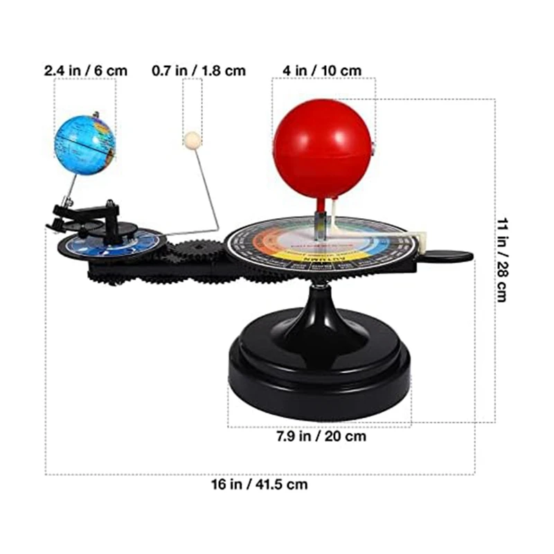 Solar System Model Kit- Earth Moon Revolves Around The Sun - Scientific Experiment Kit Teaching Model For Teens Students Durable
