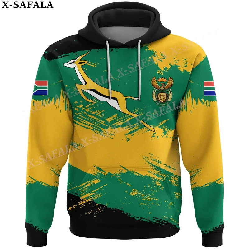 

South Africa Country Flag Springboks 3D Print Zipper Hoodie Men Pullover Sweatshirt Hooded Jersey Tracksuits Outwear Casual-8