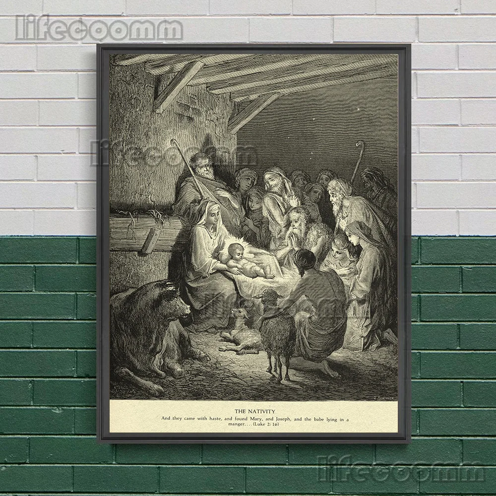 French Religious Jewish Christian Biblical Bible Vintage Wall Art The Temptation Of Jesus Christian Bible Fine Art Poster Print