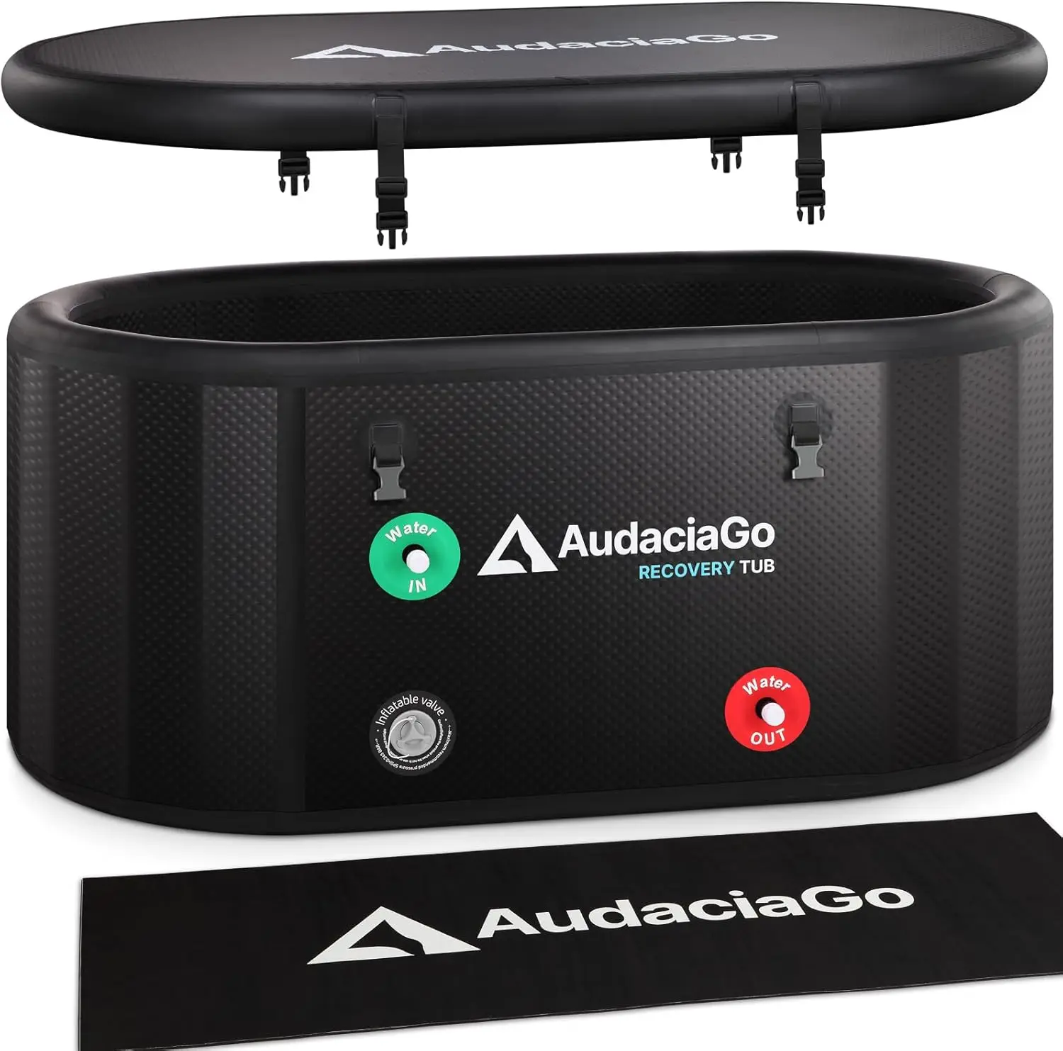 

Надувная ванна XXL для ледяных процедур для спортсменов, совместимая с водоохладителями, объемом 216 галлонов, с изолированной крышкой, Thermom