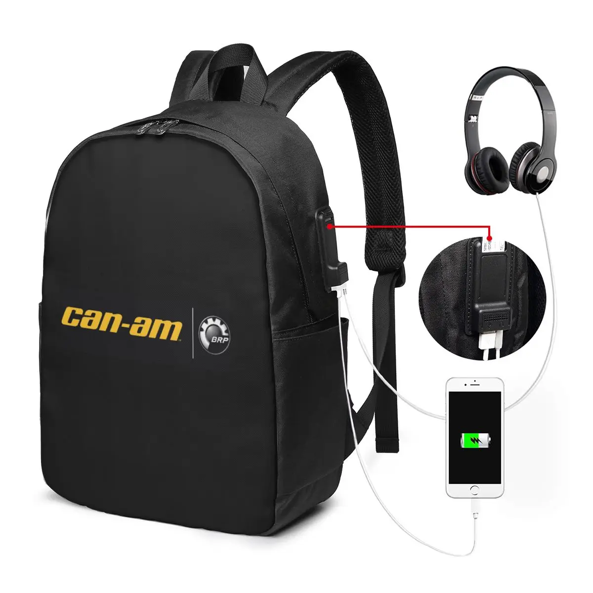 Can-Am BRP Motorcycle Backpack Travel Notebook Bag Computer College Student School Bag Laptop Shoulder Bags for Men Women