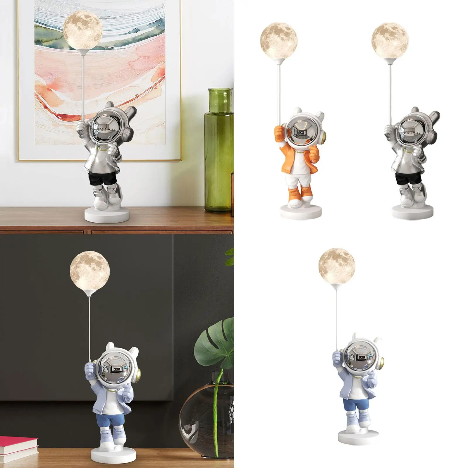 

Resin Figurine Astronaut Statue with Light for Hallway Table Centerpieces