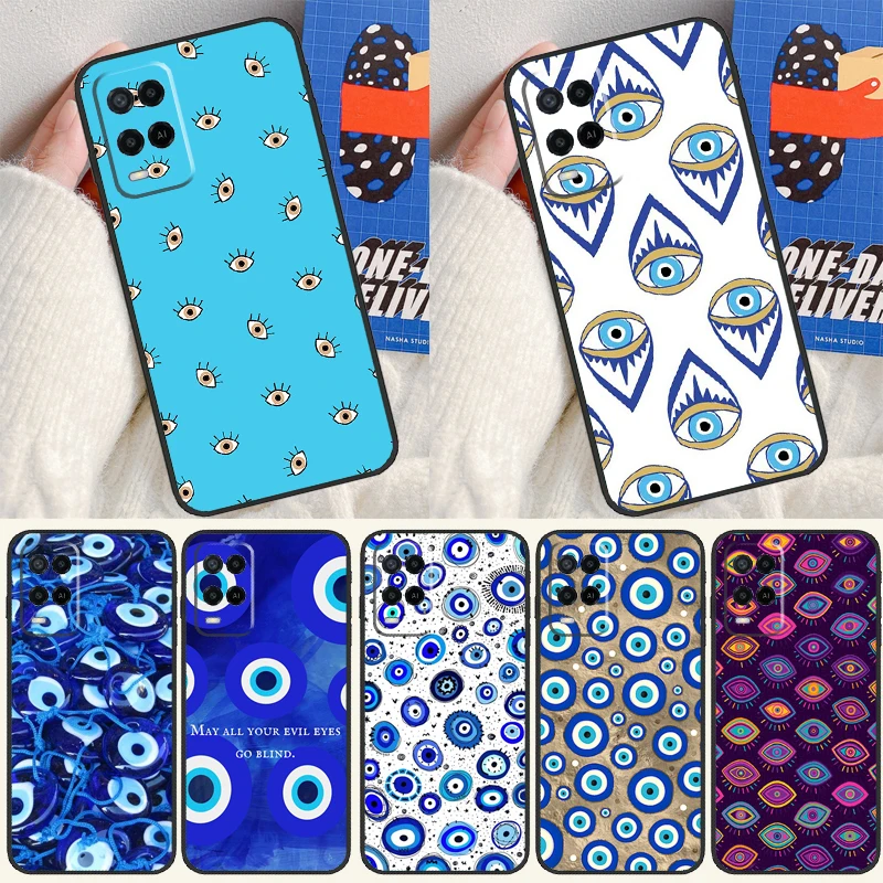 Nazar Boncuğu Evil Eye For OPPO A57 A77 A78 A17 A16 A76 A96 A15 A52 A72 A91 A93 A54 A74 A94 A5 A9 A31 A53s A54s Case