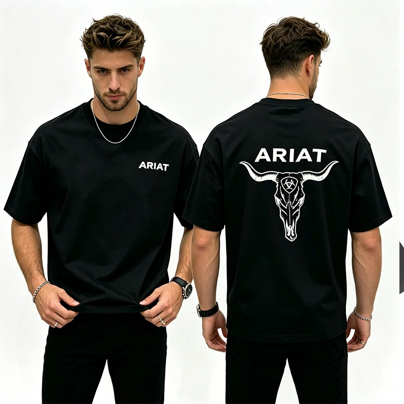 Camiseta Ariat Stipple Steer 2026 de Corte Clásico, Estilo Unisex de Lujo de Alta Gama para Hombre y Mujer-T40