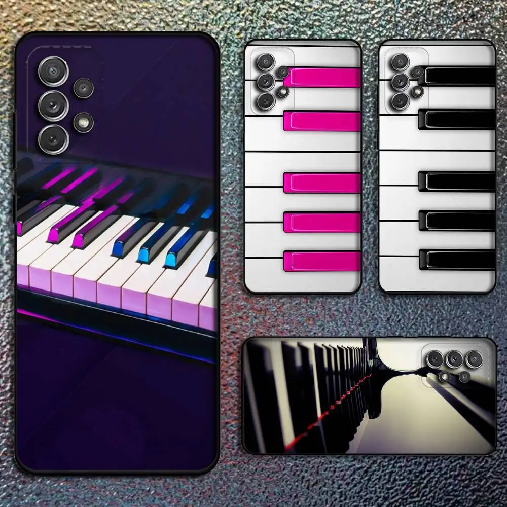 

Music Piano Keyboard Phone Case For Samsung S25,S24,S21,S22,S23,S30,Ultra,S20,Plus,Fe,Lite,Note,10,9,5G Black Cover
