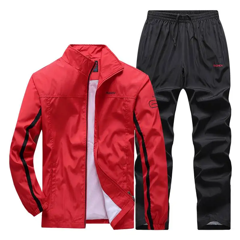 Men Tracksuit New Spring Autumn Sportswear Set Sports Suit Casual Sweatsuit Jacket+Pants Male Jogging Clothing Asian Size L-5XL