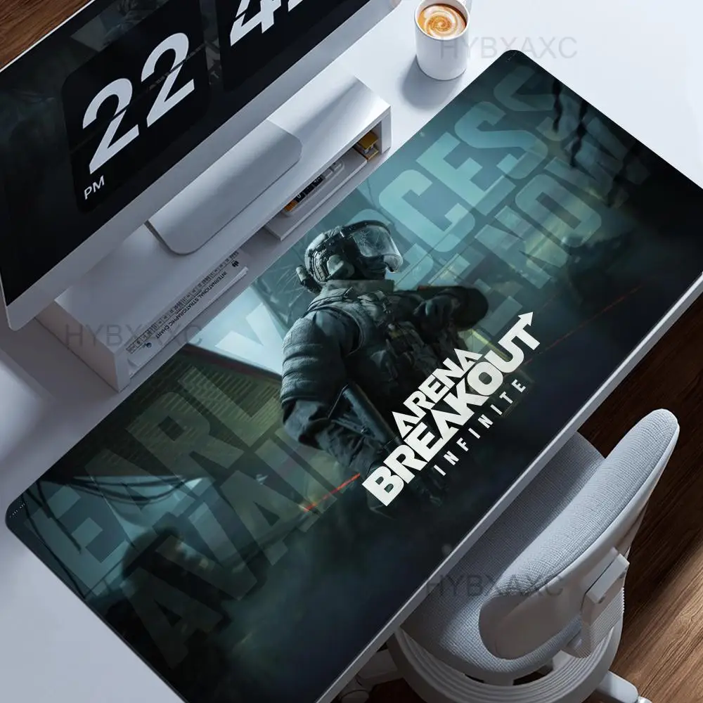 لوحة ماوس ألعاب Arena Breakout Infinite، لوحة ماوس ألعاب كبيرة بحافة قفل سميكة للوحة مفاتيح الكمبيوتر، حصيرة مكتبية للطاولة