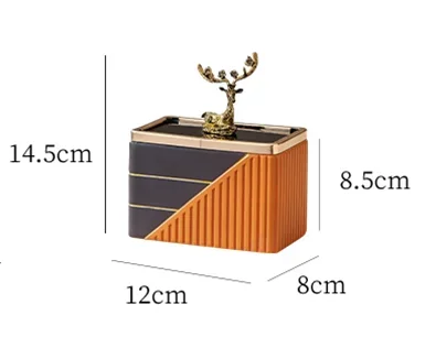 Resin Tissue Box Napkin Paper  Holder Ashtray Cotton Swab Boxes Deer Lid Desktop Storage Organizer Towel