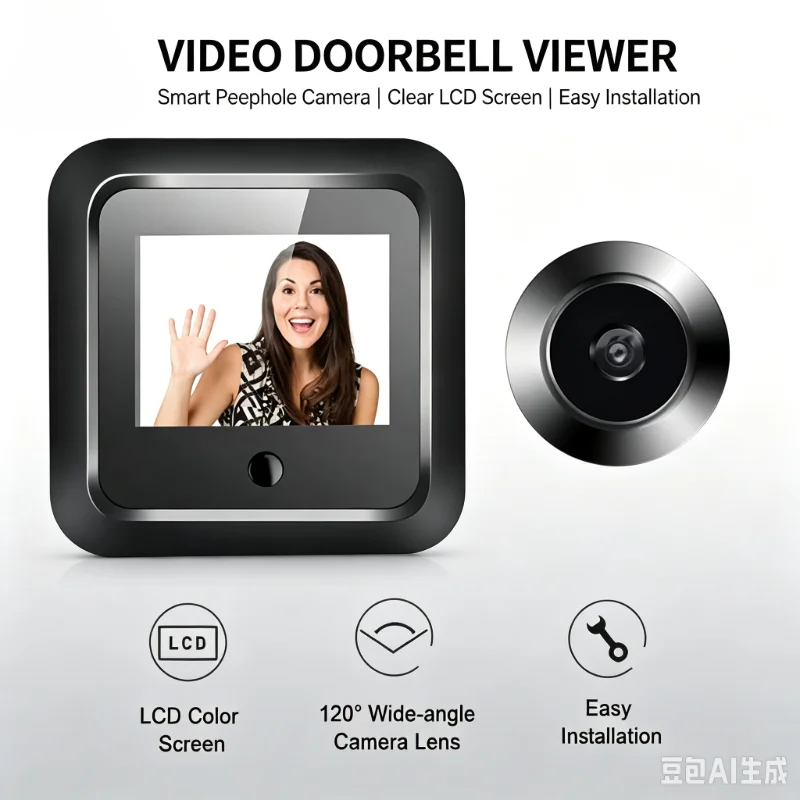 New 2.4 Inch Peephole 120° Smart Digital Door Viewer Camera Security Monitor 240x320 HD Visual Doorbell 300000 Pixels Resolutio