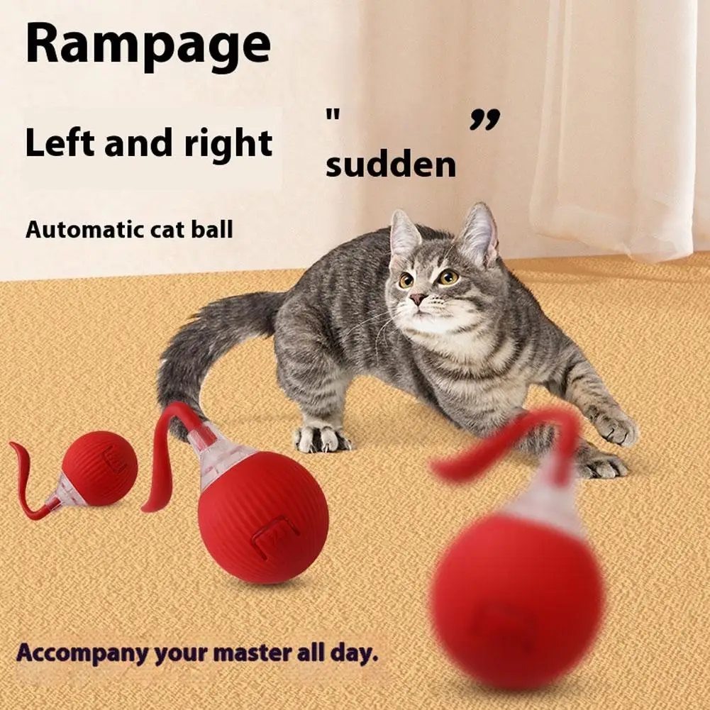 Interactive Cat Toy Ball Super Drive Cat Rolling Balls Teaser Toys Battery Motion Activated Pet Kitten Game Sensor Operated W6P3