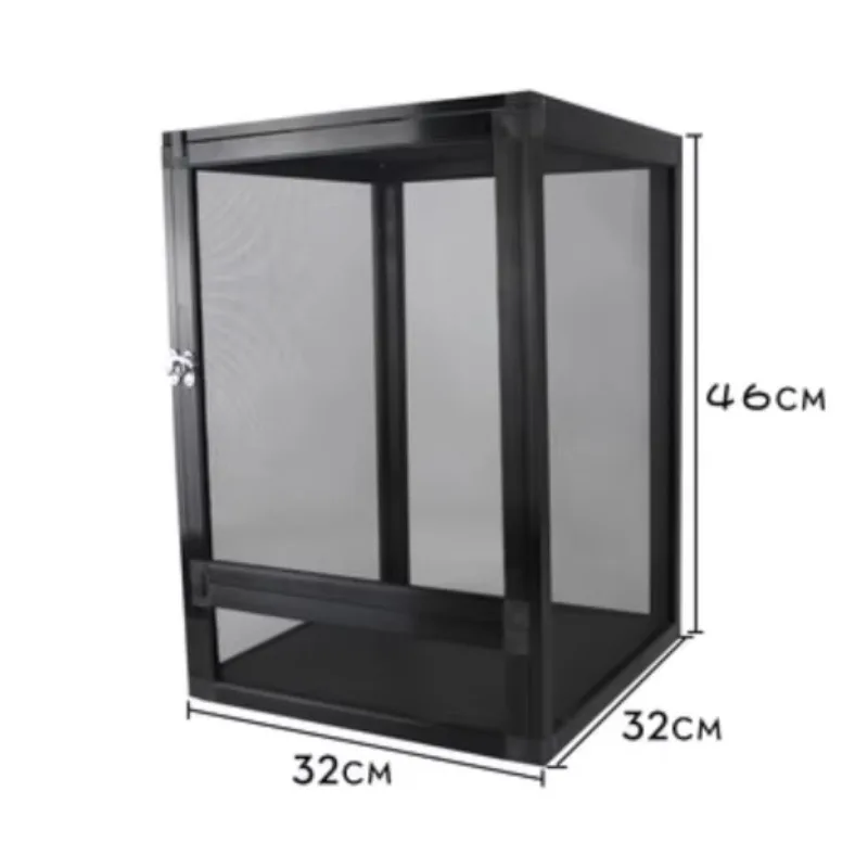 النمط الكلاسيكي الألومنيوم شاشة تربية قفص الزواحف مربع علبة بلاستيكية كلاسيكية السلكية المتاحة أحجام S/M/L/XL/XXL