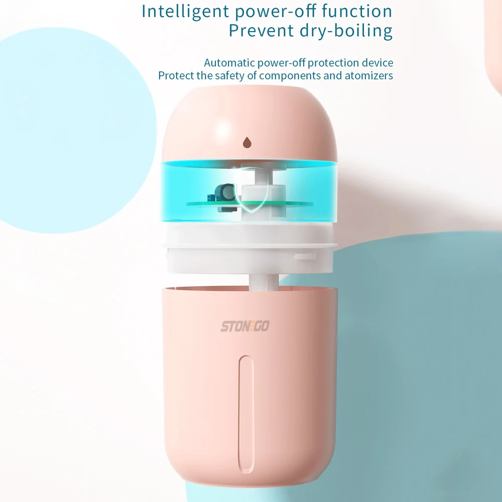Portable Cool Mist Humidifier 330ml USB Mini for Bedroom Car Office Travel Personal Anti-Dry Air Humidifier