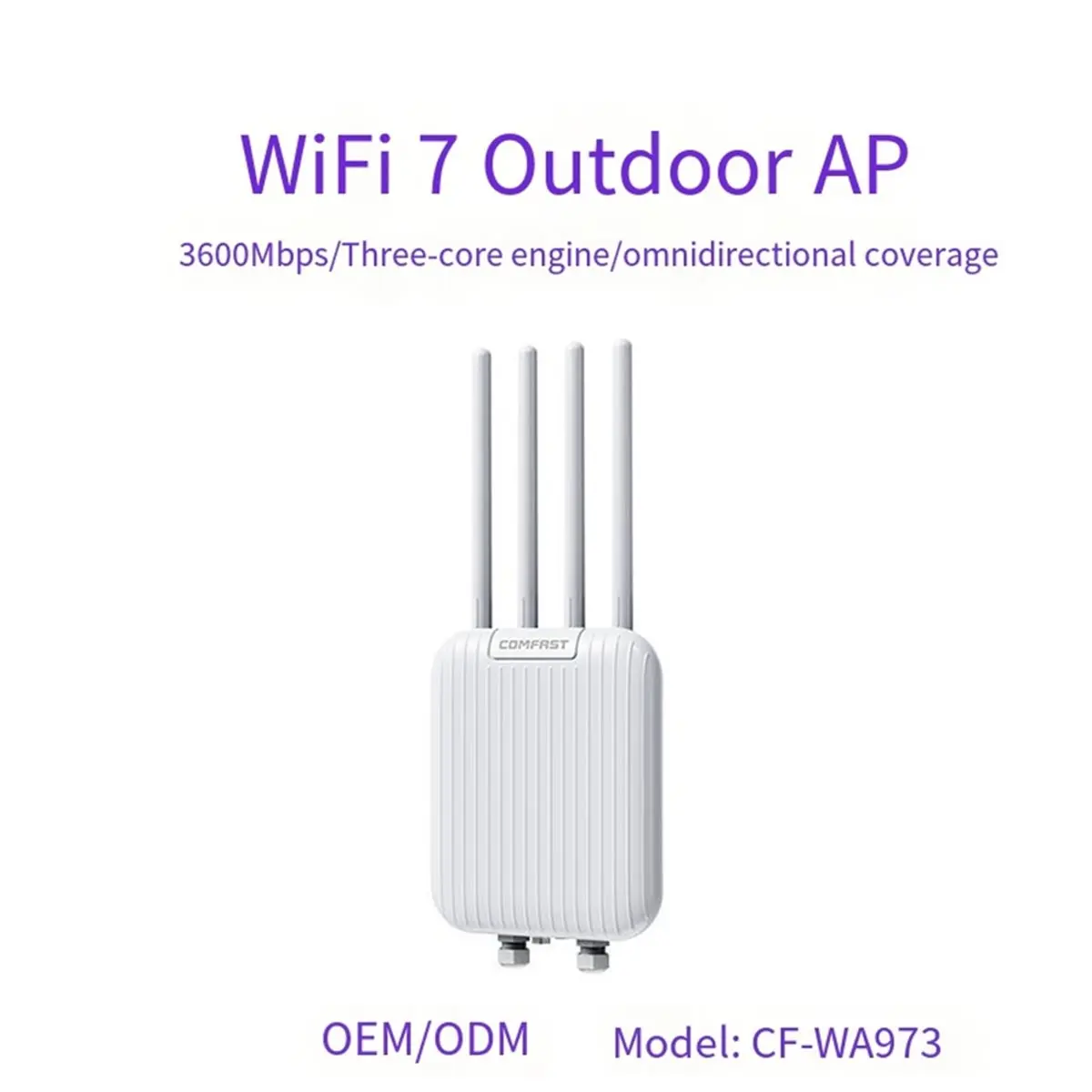 HOUSEHOLD*GOOD  BE3600M WiFi 7 Mesh Router Outdoor Long Range 802.11be 3600Mbps Wireless AP Dual Band IP67 Extender Repeater