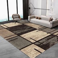 VIKAMA flannel Nordic minimalist line carpet for living room, bedroom, anti-slip office area, floor mat and home decoration