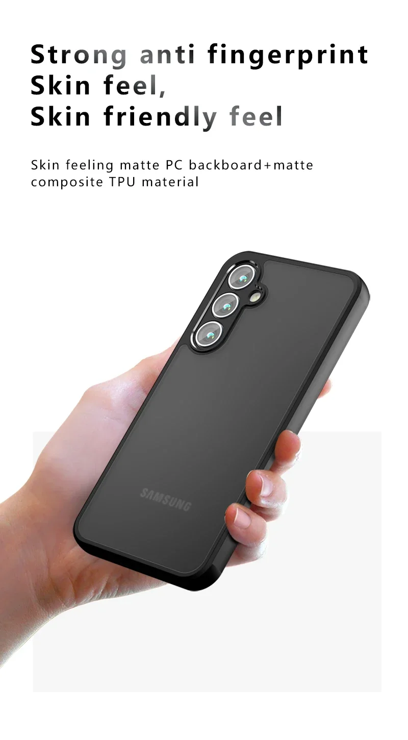 For Samsung Galaxy A55 A54 A34 A35 A24 A25 A15 A14 5G 4G S22 S23 S24 Ultra Plus FE Z Fold 4 5 Case Matte Skin Transparent Cover