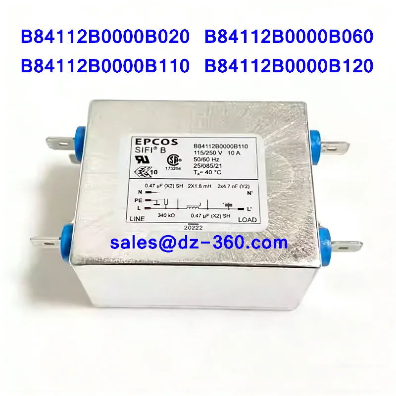 

1PCS EPCOS B84112B0000B020 B84112B0000B060 B84112B0000B110 B84112B0000B120 Single-Phase RFI Filter 250V AC/DC