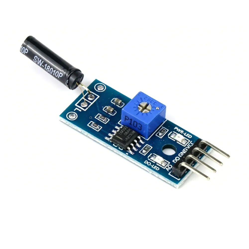1-5pcs SW-18010P Vibration Sensor Switch Module, Normally Open High Sensitivity 12V for Alarm Car DIY Projects