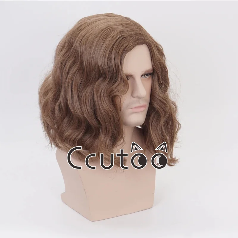 Sirius Brown Short Curly Synthetic Wig Cosplay wig Halloween Role Play Sirius Black Hair Costumes+Wig Cap