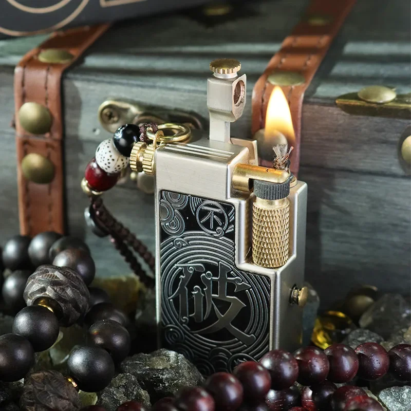 CHIEF New Zinc Alloy Kerosene Lighter, Beautiful Design Style High-end Boyfriend Gift, Special Font, Original Gift Box