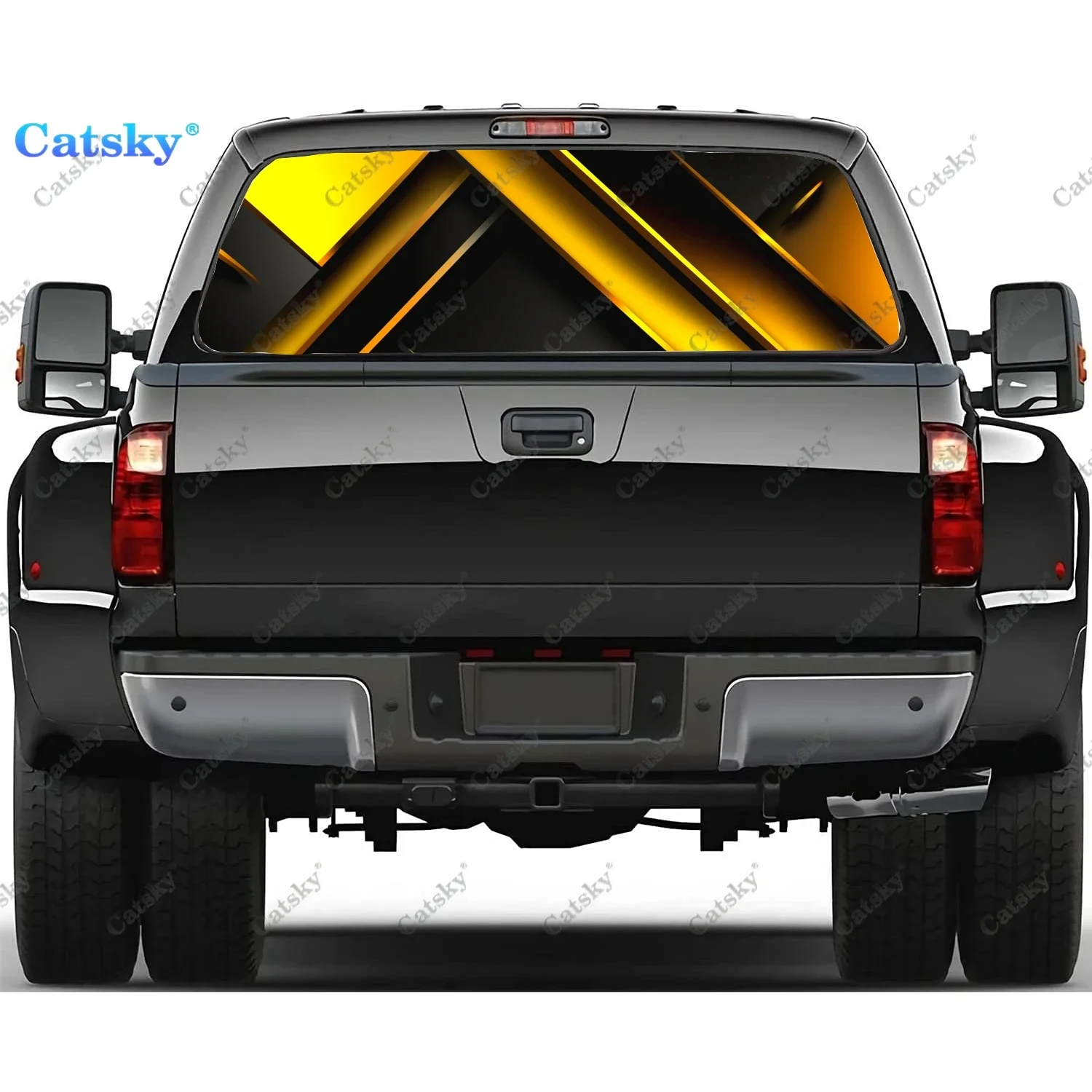 Backdrop Metallic Surfaces Rear Window Decal Fit Pickup,Truck,Car Universal See Through Perforated Back Window Vinyl Sticker