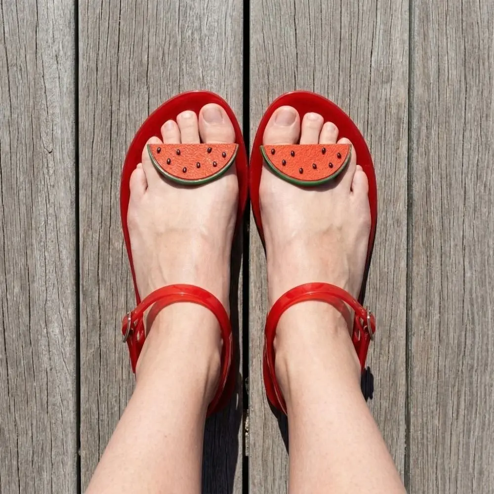 Watermelon Jelly Fruits Sandals Mango Grape Bee Lemon Orange Korean Style Slippers Soft PVC Bottom Lemon Strawberry
