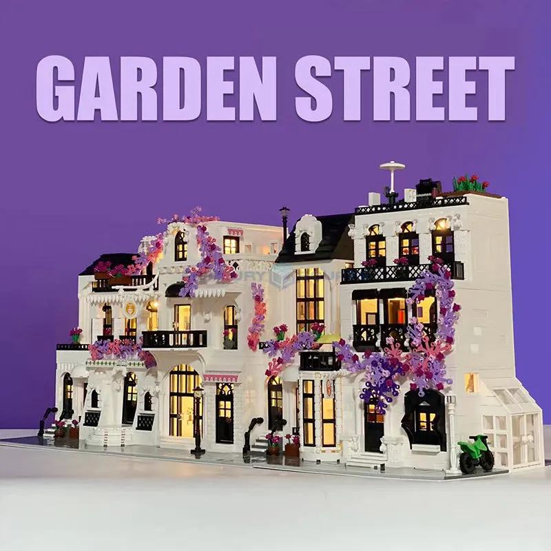 Garden Street Series MOC 86012 86013 86014 Europa Bungalow Klocki konstrukcyjne Dom Modułowy model Zabawka Prezent Chłopcy Dziewczynki Miłośnicy klocków