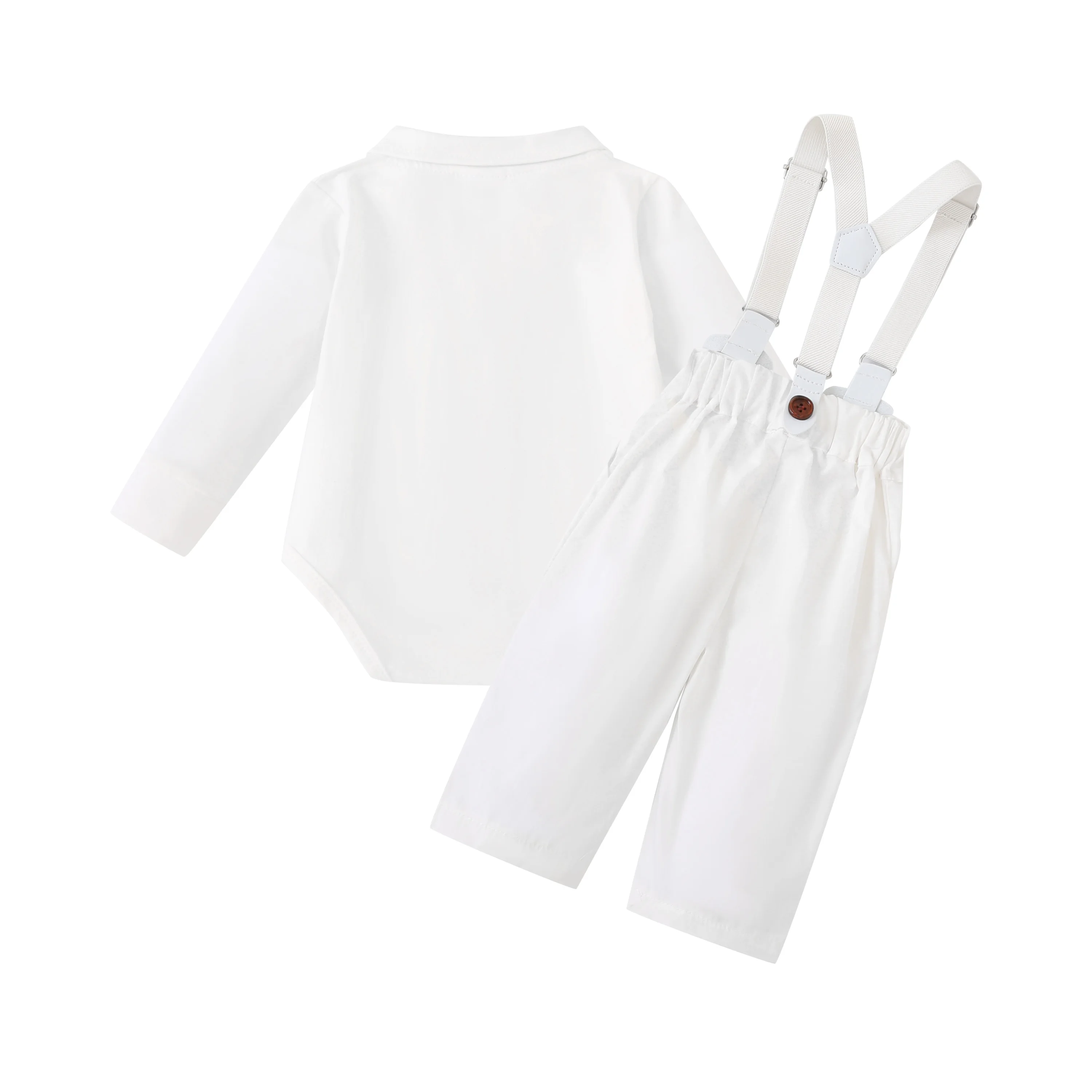 ZOETOPKID Baby Boys Gentleman Clothes Outfits Casual Long Sleeve Shirts Romper Suspenders Pants 2Pcs Autumn Spring Kids Boys Set
