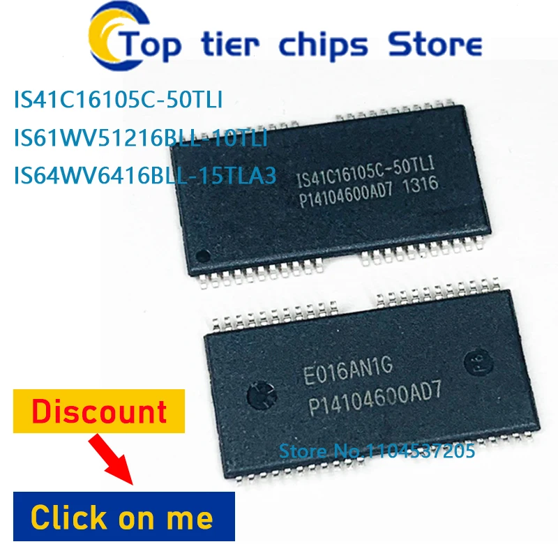 

1 шт./лот IS41C16105C-50TLI IS61WV51216BLL-10TLI IS64WV6416BLL-15TLA3 TSOP 100% НОВЫЙ