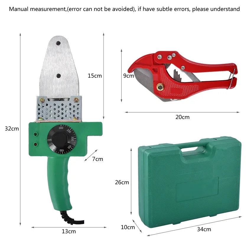 New 220V 800W PPR20-63 Plastic Welding Machine Water Pipe Plastic Welder Plumber Tools  Heating PPR Butt Welding JJ276