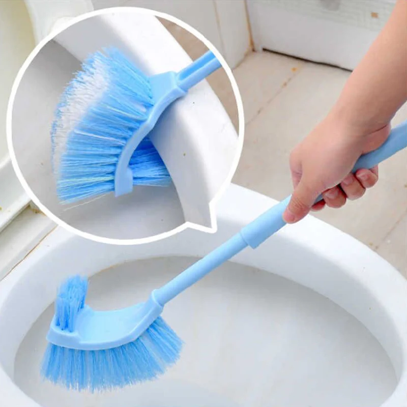 Bathroom Cleaning Brush Toilet Cleaning Brush Plastic Toilet Brush Scrubber Curved Clean Side Bending Handle Corner Brush New