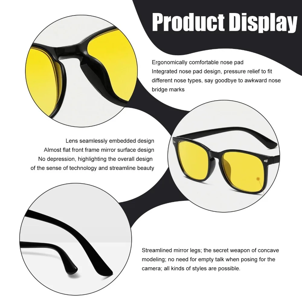 Night Driving Glasses for Men Women - Anti Glare Night Vision Yellow Glasses for Driving At Night image 4