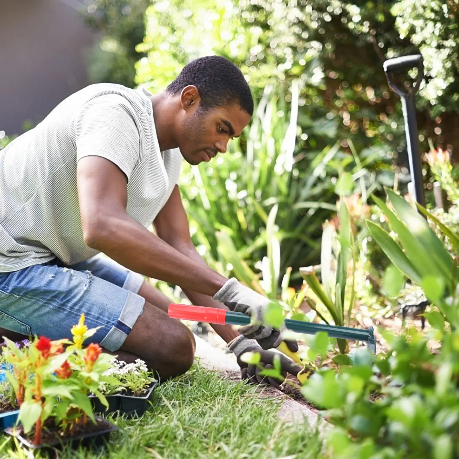 

Hoeing Tool Lightweight Steel Hand Hoe For Weed Removal Small Hoe Balcony Farming Small Garden Accessories