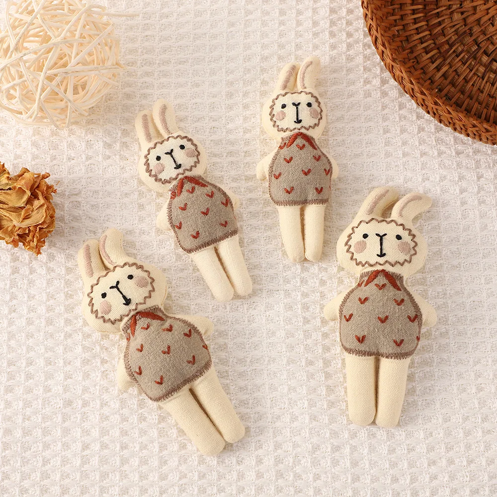 Brooch Pin DIY Accessory Cute Cartoon Bunny Cotton Filled Fabric Bag Charm Keychain Semi Finished Material Kids Decoration