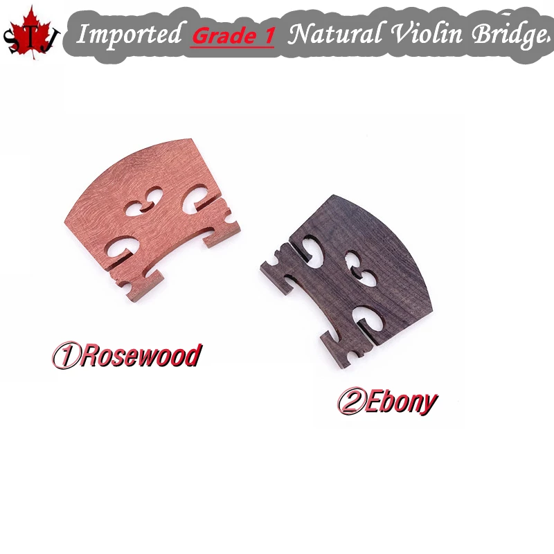 2pcs Import Grade 1 Natural pure ebony/rosewood 4/4 violin bridge bridges，High quality Violin Parts Accessories fittings