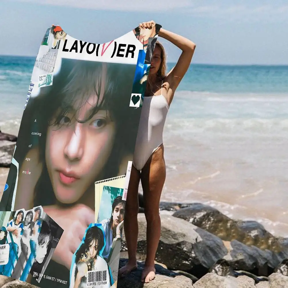 Singer Kpop K-Kim T-Tae H-Hyung V Microfiber Blanket Quick Drying Beach Towels Oversized Printing Super Absorbent Pool Towel