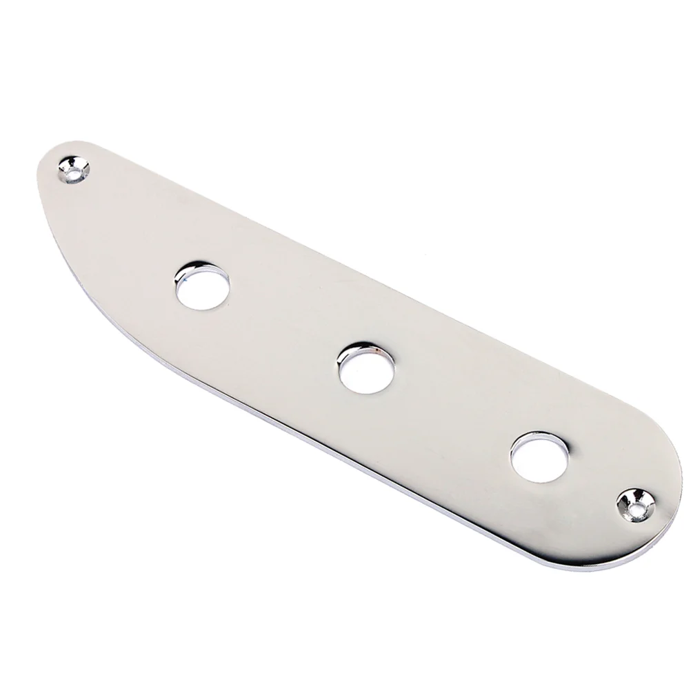 3 Holes Metal Electric Guitar Bridge Control Plate for TL Style Bass Guitar GE214 (Silver)