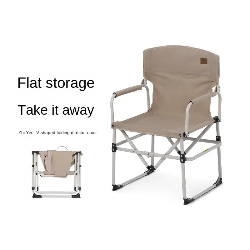 2024New Folding Chair V-shaped Folding Director Chair Outdoor Portable Camping Leisure Chair Fishing Armchair Travel Chairs