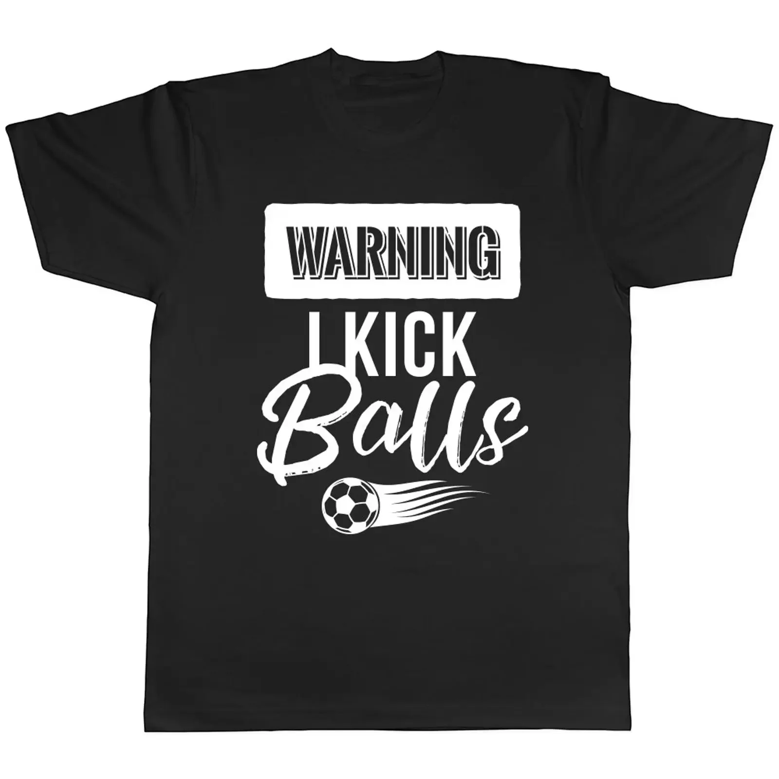 Warning Kick Balls Women's T Shirt vintage Washed Breathable Top For Everyday Wear Versatile Comfortable Stretched Casual