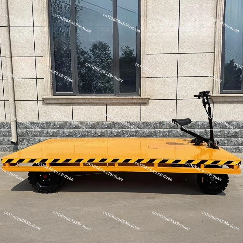 Electric flatbed truck construction site pulling load four-wheeled warehouse transporter lithium electric hand push stall truck