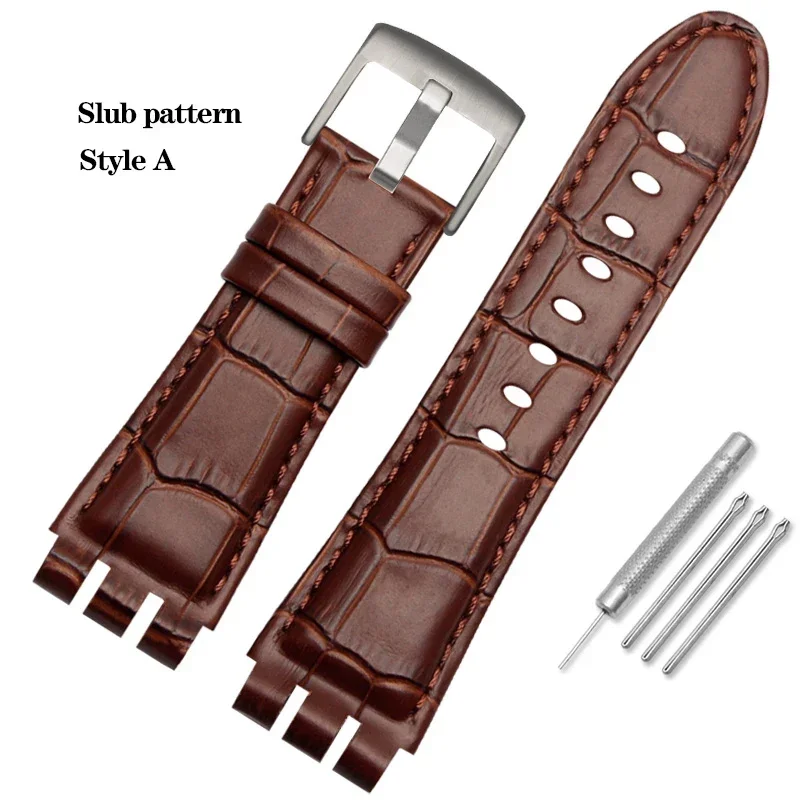 

23MM Genuine Calf Leather Watchband For Swatch IRONY YOS440 449 448 447 401G Men Watch Strap Steel Clasp Bracelet With Tools