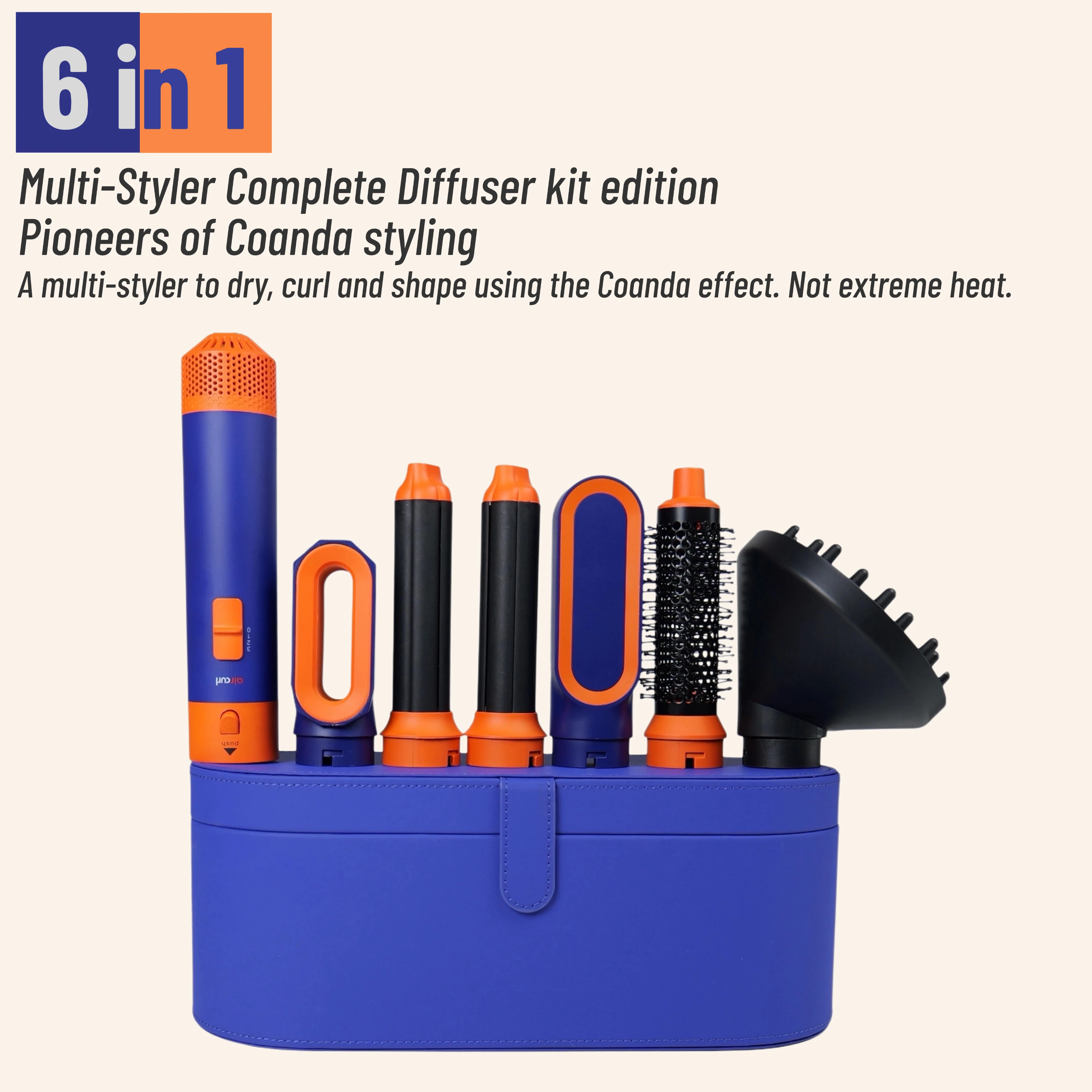 

Многофункциональный стайлер для волос 6 в 1: новый фен для завивки волос, стайлер 6 в 1 с насадкой для завивки, щетка для укладки горячим воздухом, инструмент для укладки MultiStyler