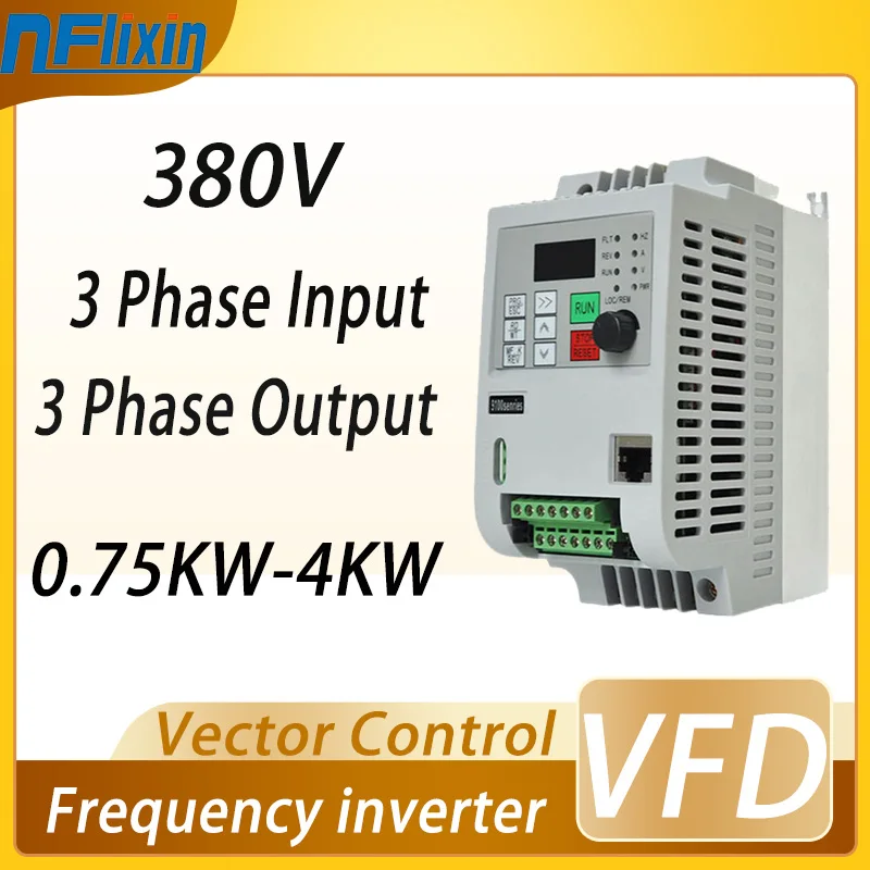 0.75-11kW AC 380V VFD Economical Variable Frequency Drive Converter Motor Speed Vector Control Small Inverter