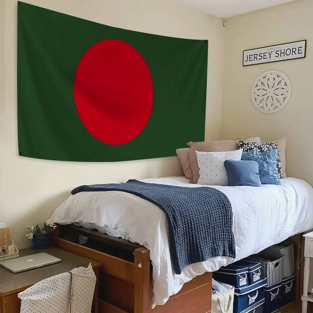 Bangladesch-Flagge, Banner, Vier-Loch-Flagge, Polyester, Outdoor-Dekoration, Raumästhetik